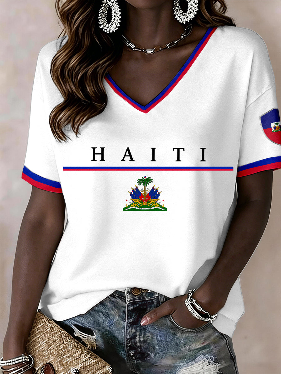 Women's Haiti V-Neck T-Shirt