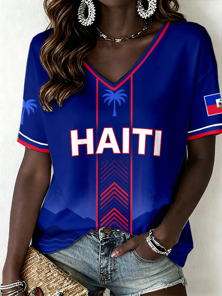 Women's Haiti V-Neck T-Shirt