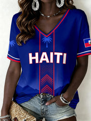 Women's Haiti V-Neck T-Shirt