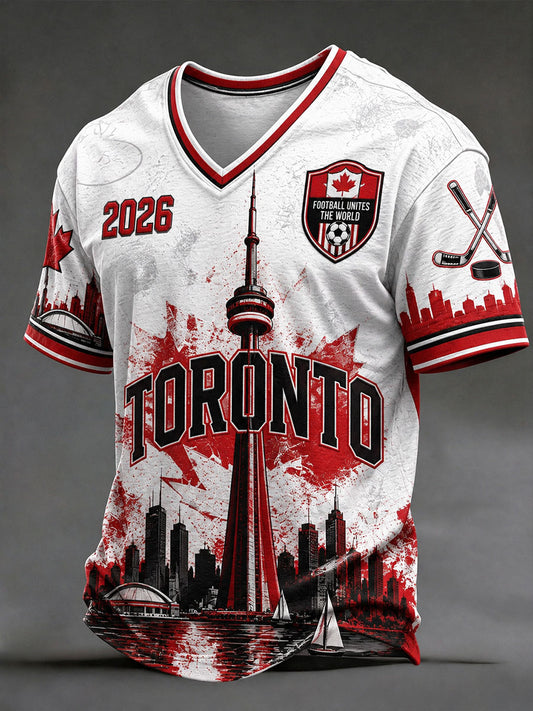 Men's 2026 Canada Soccer V-Neck T-Shirts