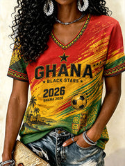 Women's 2026 Ghana Football Style T-shirt