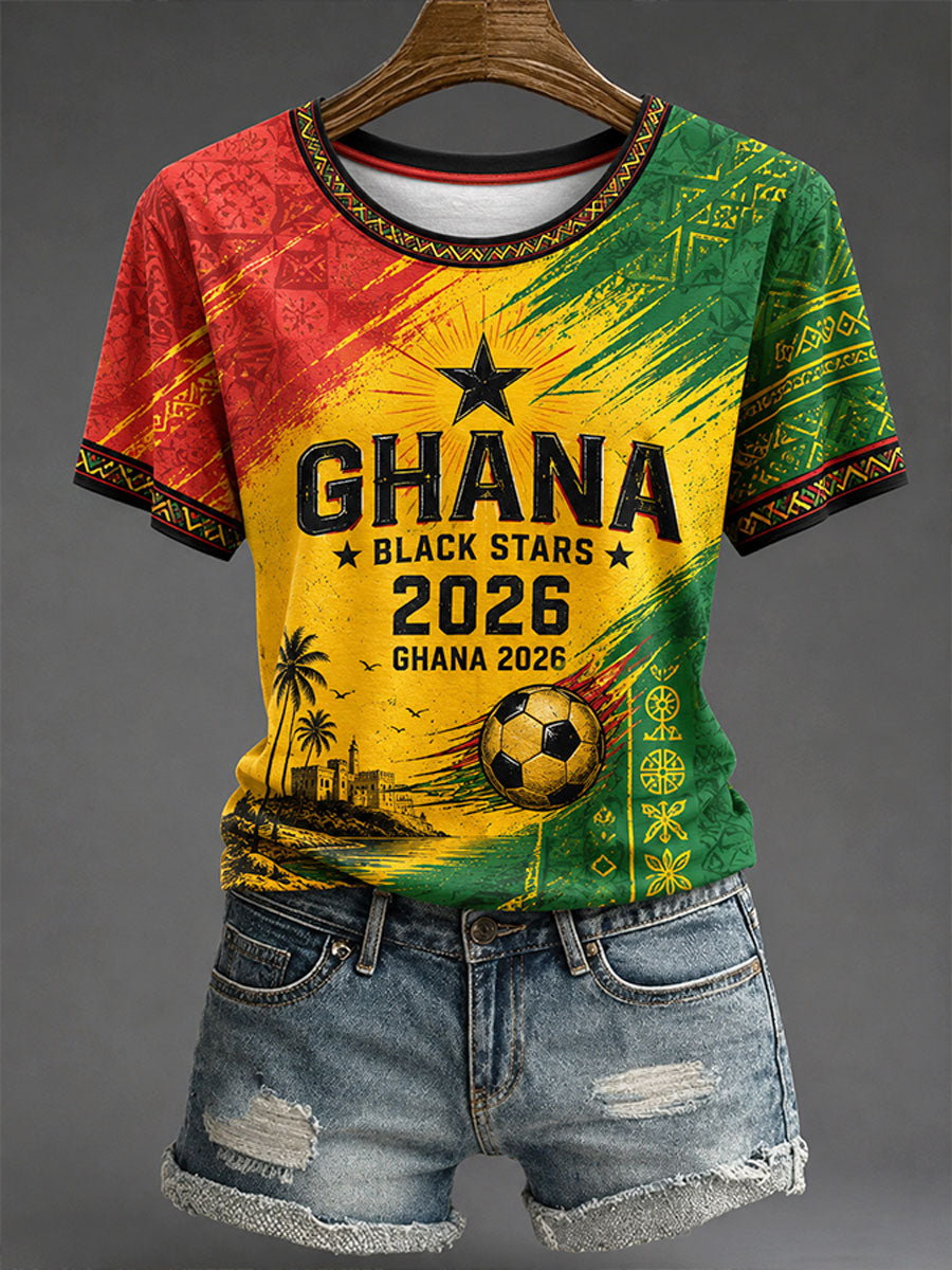 Women's 2026 Ghana Football Style T-shirt