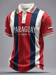 Men's 2026 Paraguay Football Style T-shirt Polo Shirt