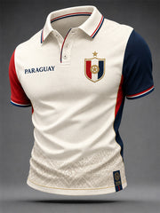 Men's Gift For Paraguay Football Fans Print Casual Polo