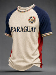 Men's Gift For Paraguay Football Fans Print Casual Tee