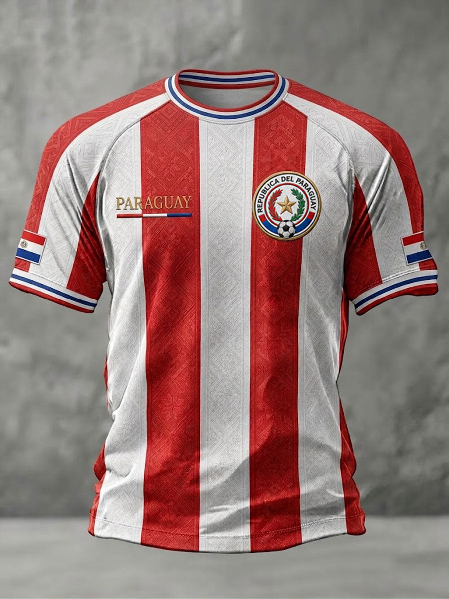 Men's Paraguay Football Short Sleeves T-shirt
