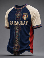 Men's Gift For Paraguay Football Fans Print Casual Tee