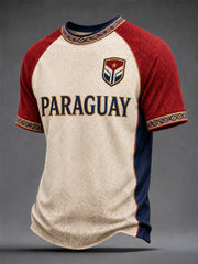 Men's Gift For Paraguay Football Fans Print Casual Tee