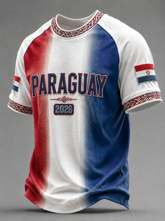 Men's 2026 Paraguay Football Style T-shirt