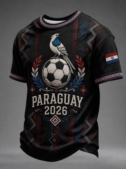 Men's Paraguay Football Fan 2026 Print T-shirt