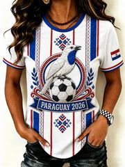 Women's Paraguay Football Fan 2026 Print T-shirt