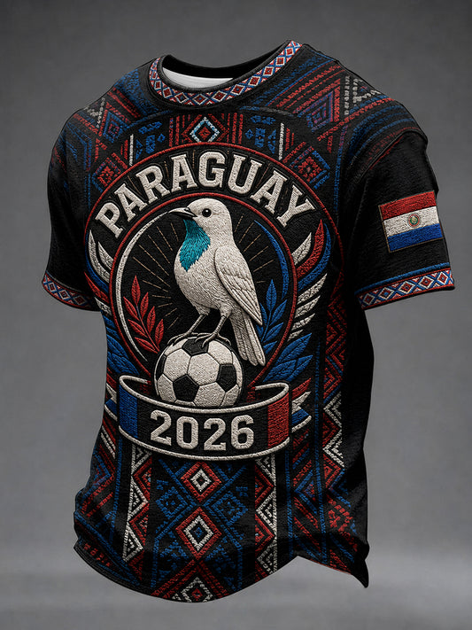 Men's Paraguay Football Fan 2026 Print T-shirt