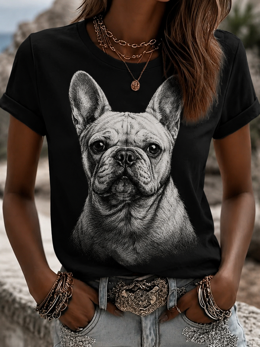 Women's French Bulldog Short-sleeved T-shirt