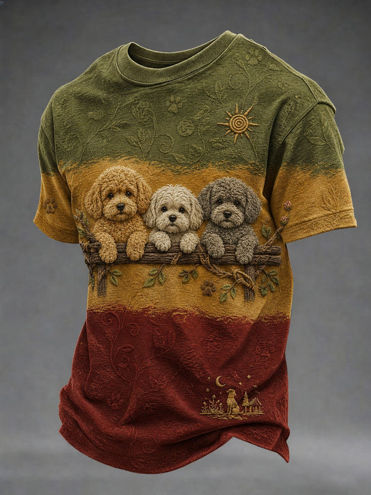 Men's Dog Printed T-shirt