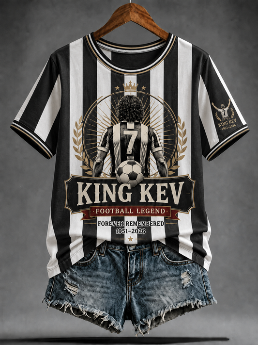 Women's England Football Lover Legend King Kev Rip Printed short-sleeved T-shirt