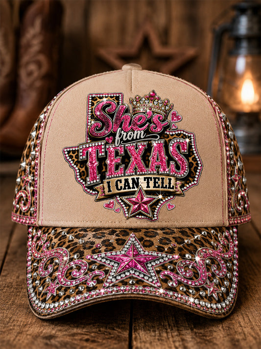 Unisex She's From Texas I Can Tell Print Hat
