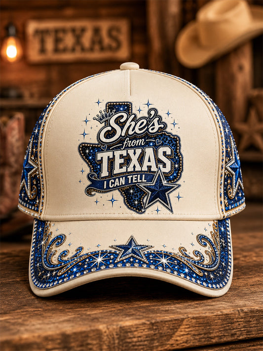 Unisex She's From Texas I Can Tell Print Hat
