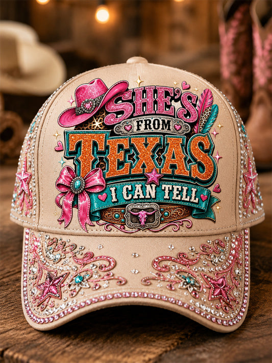 Unisex She's From Texas I Can Tell Print Hat