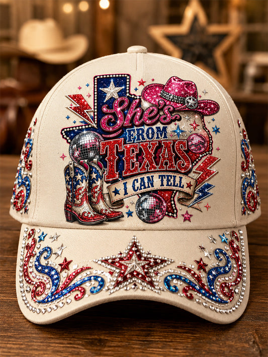 Unisex She's From Texas I Can Tell Print Hat