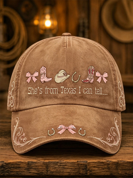 Unisex She's From Texas I Can Tell Print Hat
