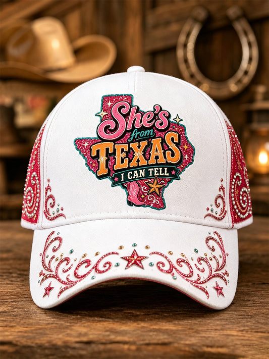 Unisex She's From Texas I Can Tell Print Hat