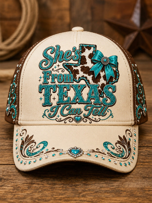 Unisex She's From Texas I Can Tell Print Hat