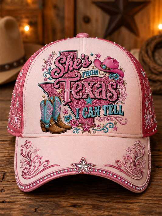 Unisex She's From Texas I Can Tell Print Hat