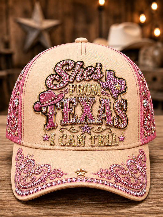Unisex She's From Texas I Can Tell Print Hat