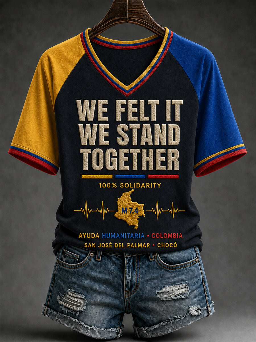 Women's Earthquake Support Pray For Colombia Short Sleeve T-shirt