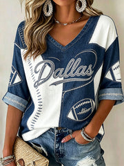 Women's Football Gameday Gift For Football Fans Casual  T-Shirt