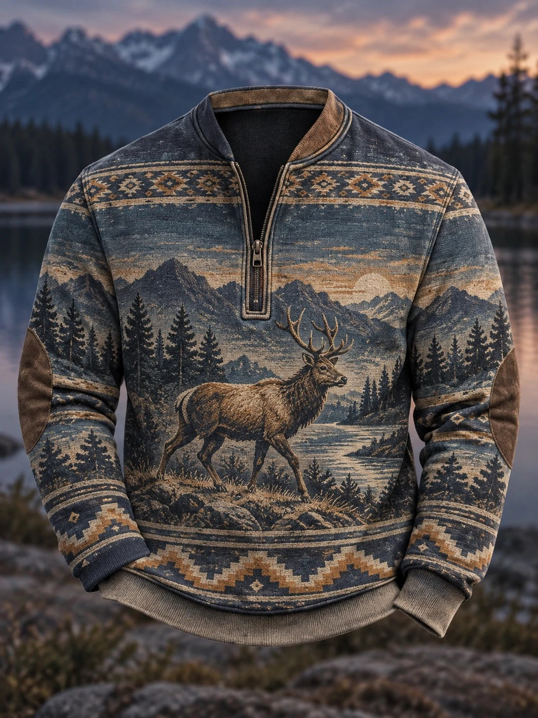 Men's Retro Western Printed Sweatshirt