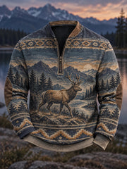 Men's Retro Western Printed Sweatshirt