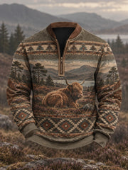 Men's Retro Western Printed Sweatshirt