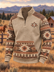 Men's Western-style print Zip-Up Hoodie