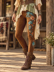 Women's Fall/Winter Floral Art Prtinted Leggings