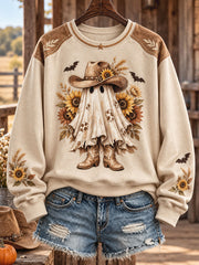 Women's Western Halloween Art Printed Sweatshirt