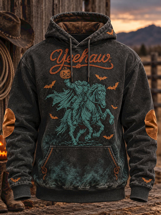Men's Western Halloween Art Printed Hoodie