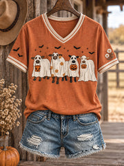 Women's Western Halloween Art Printed T-shirt