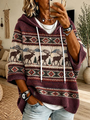 Women's Vintage Western Printed Sweater Hoodie