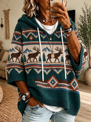 Women's Vintage Western Printed Sweater Hoodie