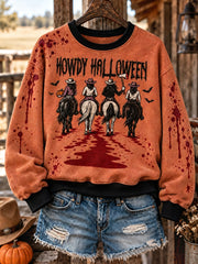 Women's Western Halloween Art Printed Sweatshirt
