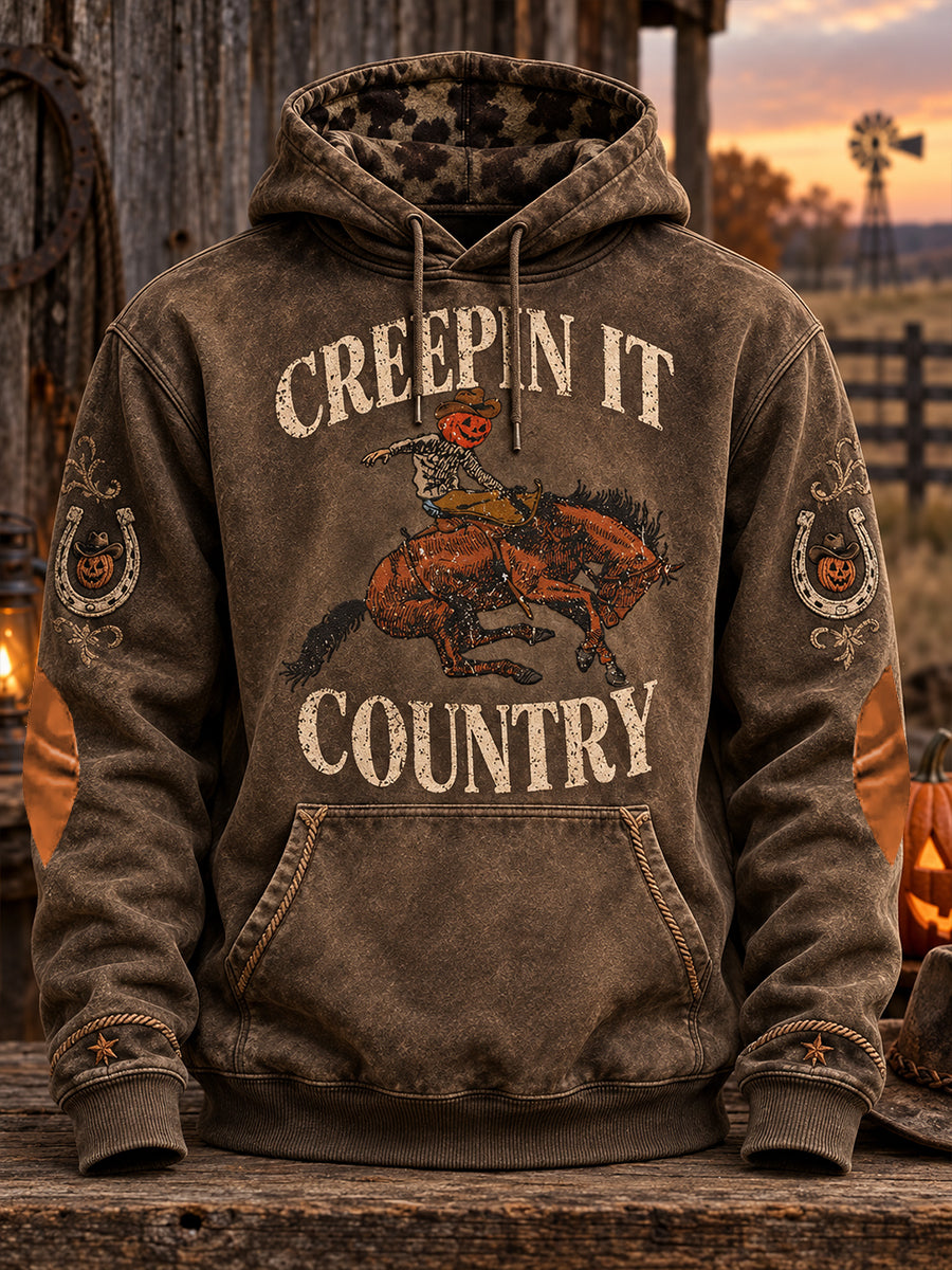 Men's Western Halloween Art Printed Hoodie