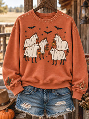 Women's Western Halloween Art Printed Sweatshirt