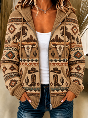 Women's Western Horse Knitted Coat