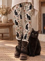 Women's Fall/Winter Floral Art Printed Leggings