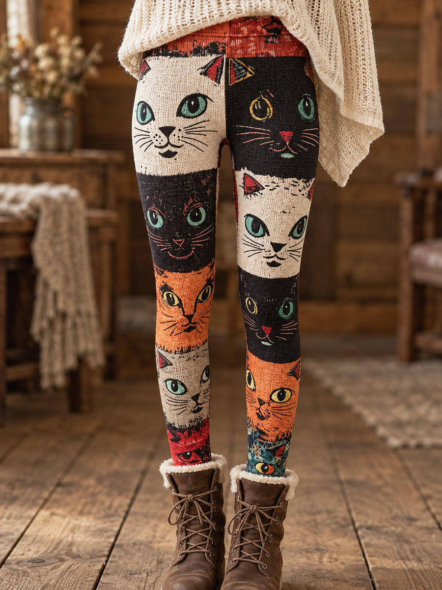 Women's Fall/Winter Floral Art Printed Leggings