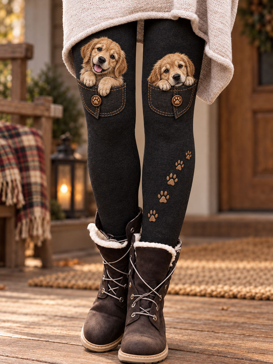 Women's Fall/Winter Animal Floral Art Printed Leggings
