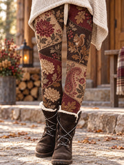 Women's Fall/Winter Floral Art Printed Leggings