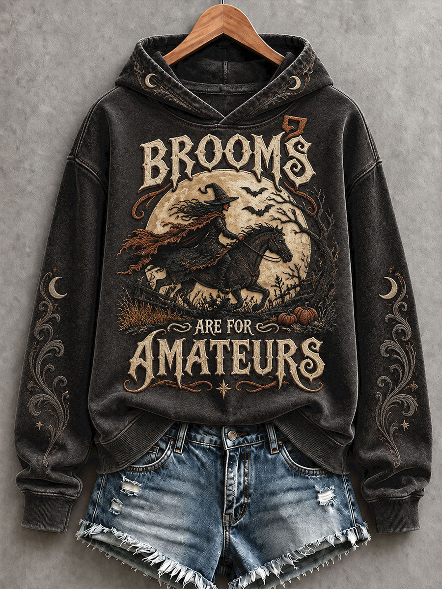 Women's Western Halloween Horses Art Printed Hooide