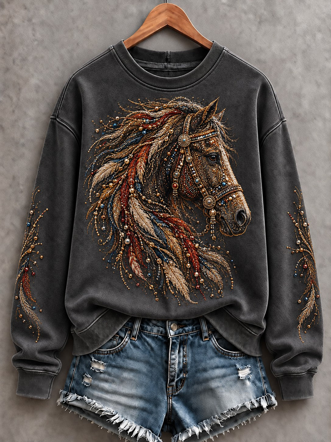 Women's Western Horse Printed Sweatshirt